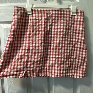 Gingham Lined Mini Skirt